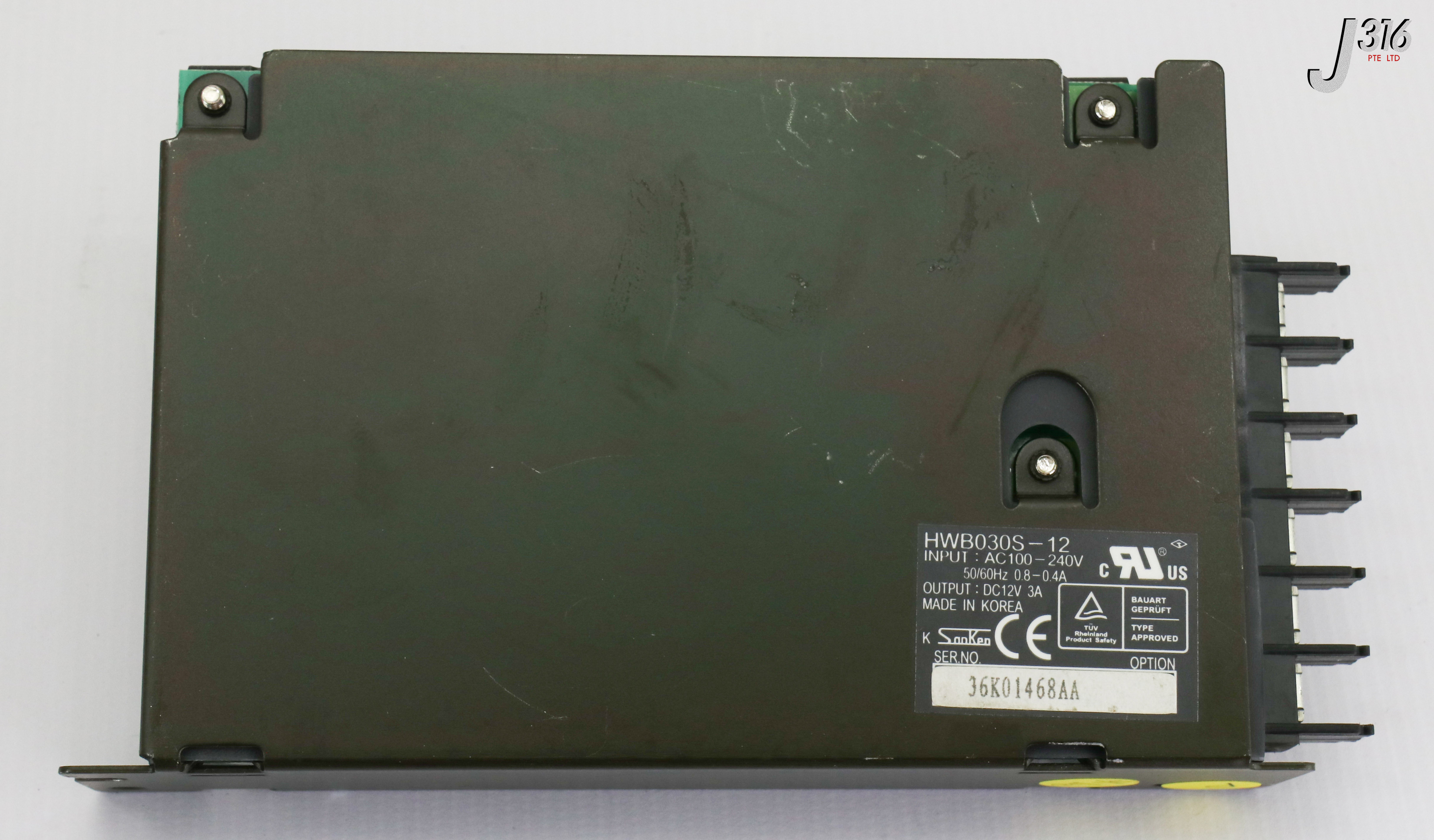 17024 SANKEN PS INPUT AC100-240V 08.-0.4A OUTPUT DC12V 3A HWB030S